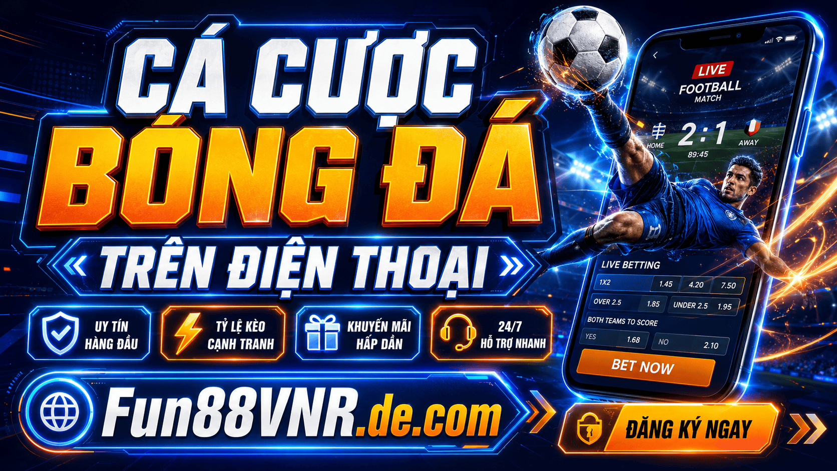 Cá cược bóng đá trên điện thoại và tiện ích nổi bật tại FUN88