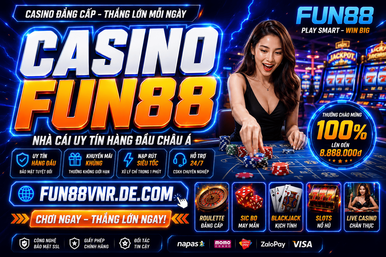 Nhung game casino tieu bieu lam nen suc hut cua Fun88?