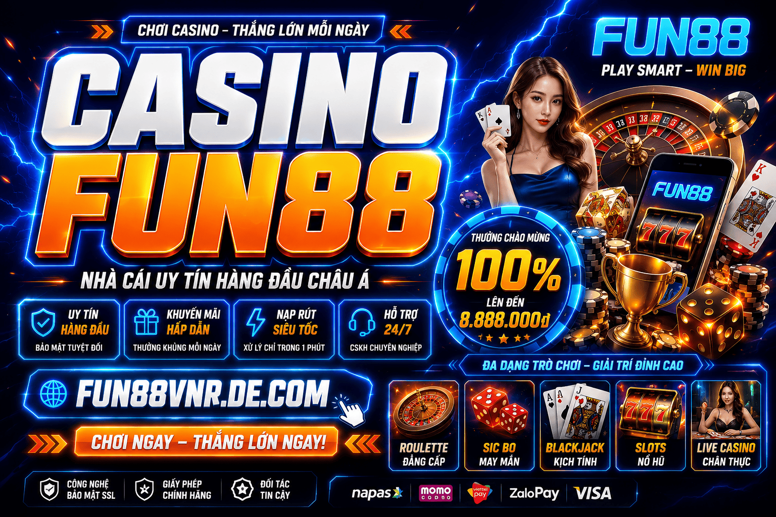 Casino Fun88 – Song bac live chan thuc, he thong ban cuoc khung
