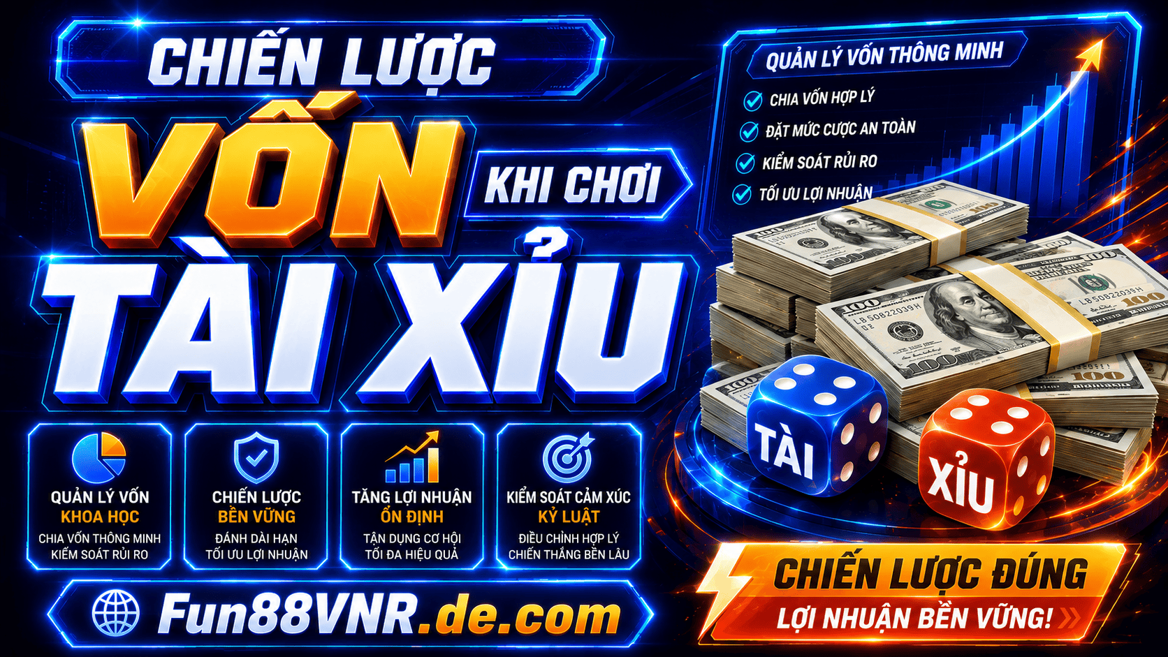 Fun88 bật mí chiến lược quản lý vốn chơi Tài Xỉu