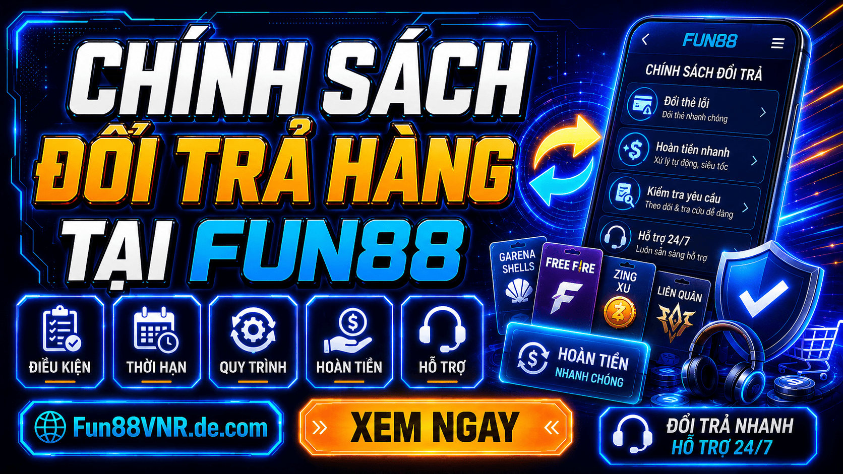 Chính sách đổi trả hàng tại Fun88