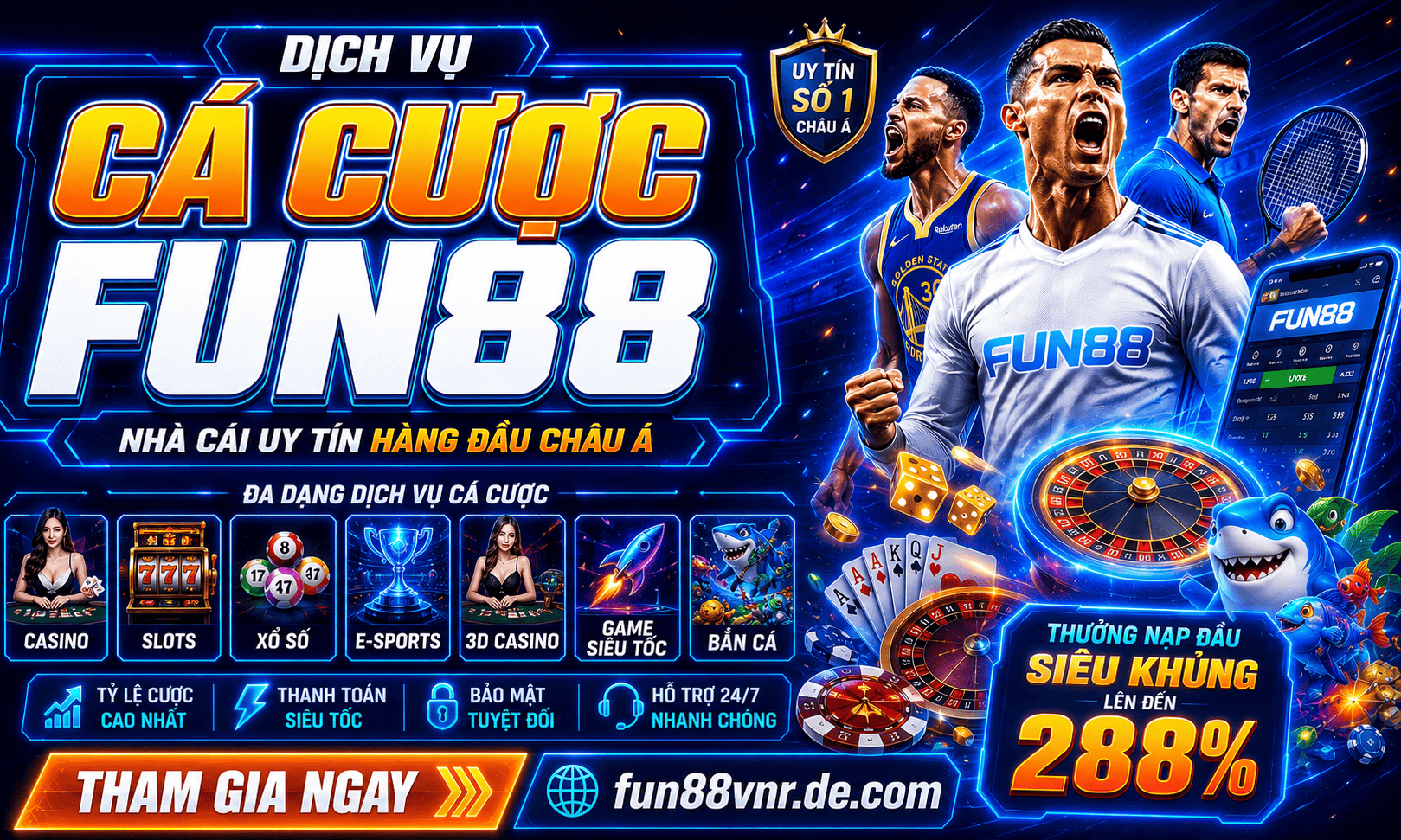 Dich vu ca cuoc Fun88 - Da dang lua chon, chat luong cao, tra thuong khung