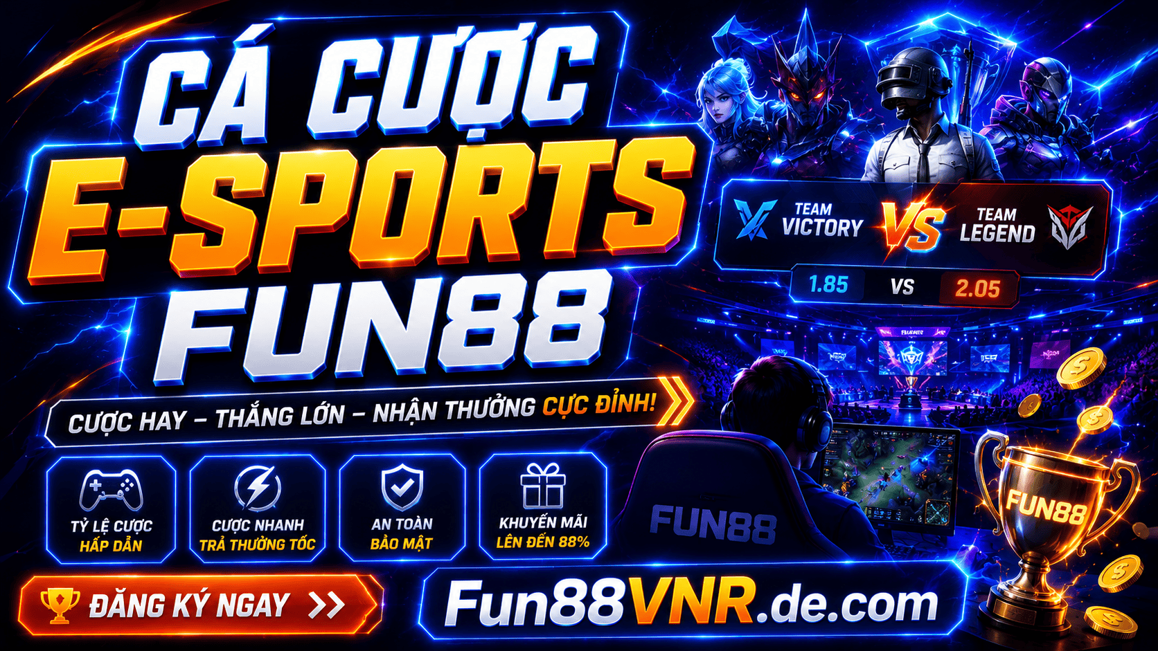 Cá cược kèo thể thao điện tử nổi bật tại nhà cái Fun88