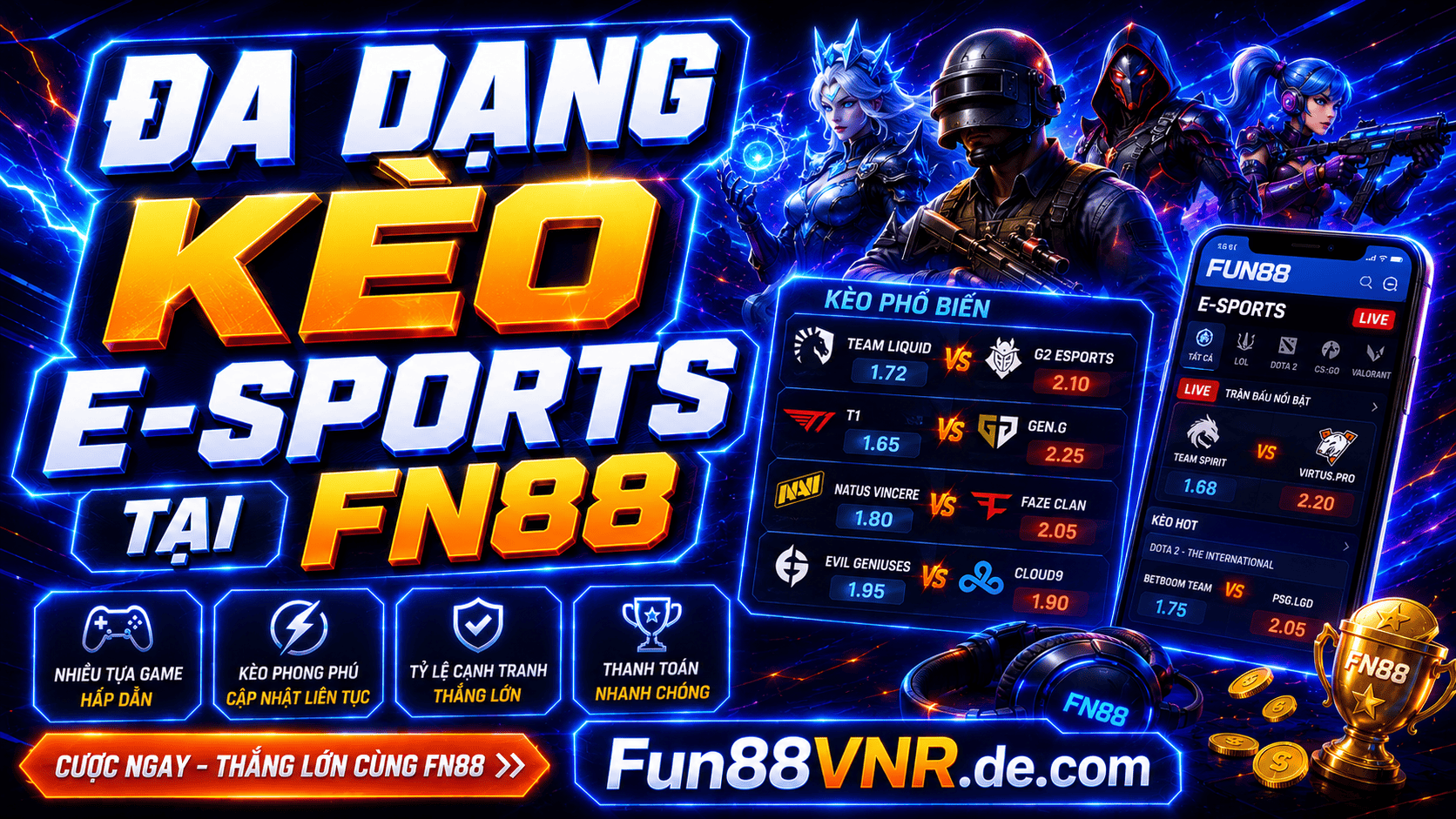 Đa dạng kèo phát triển trong E-Sports tại nhà cái FB88