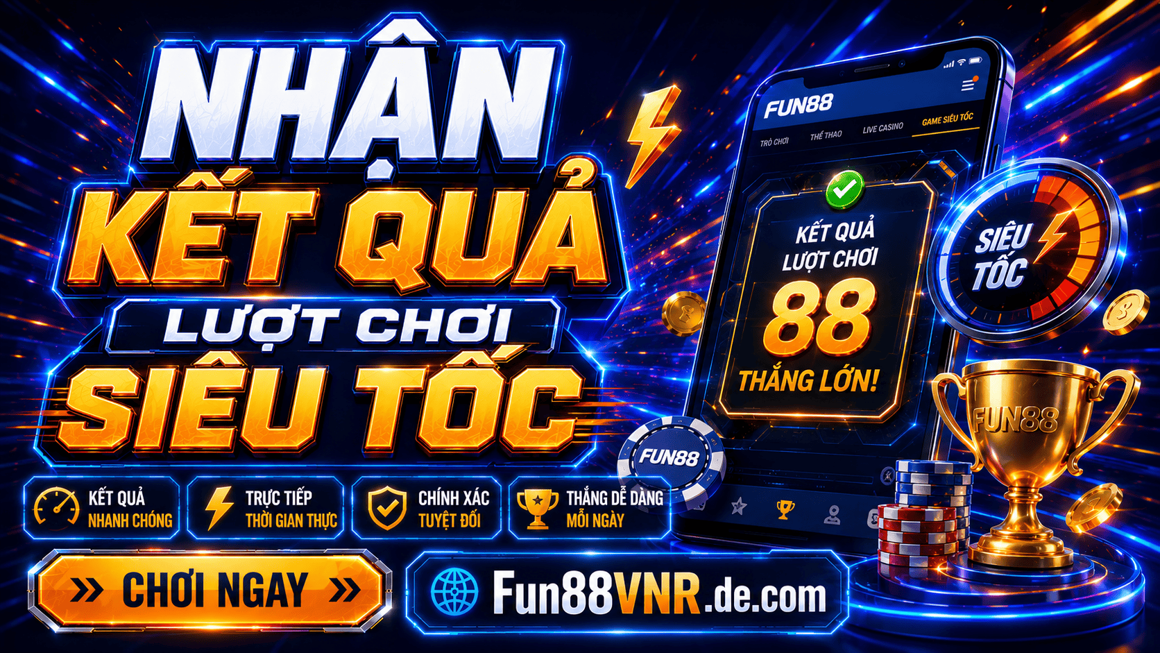 Nhận kết quả siêu tốc khi cược game bài siêu tốc Fun88