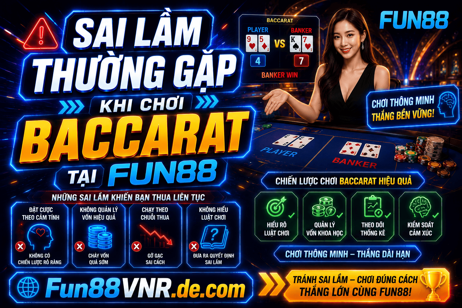 Những sai lầm thường gặp khi chơi baccarat Fun88 cần tránh