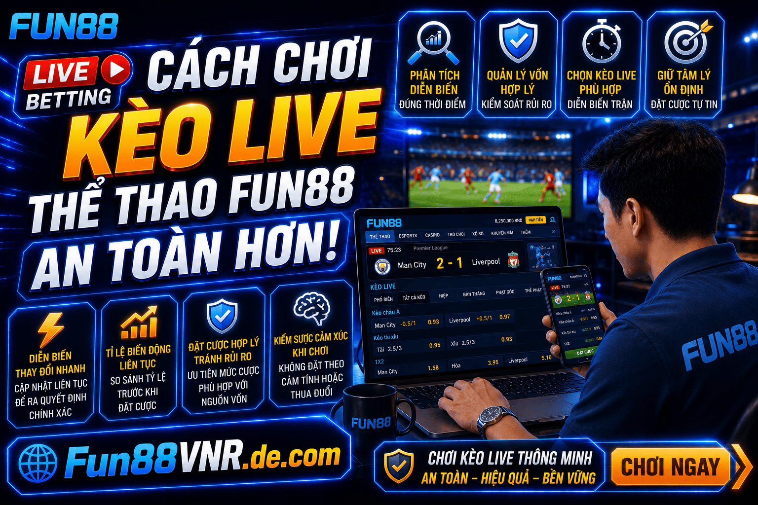 Kinh nghiem dat keo live the thao Fun88 an toan