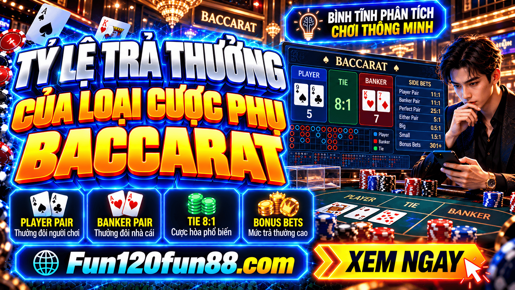 Ty le tra thuong cua loai cuoc phu Baccarat hien nay