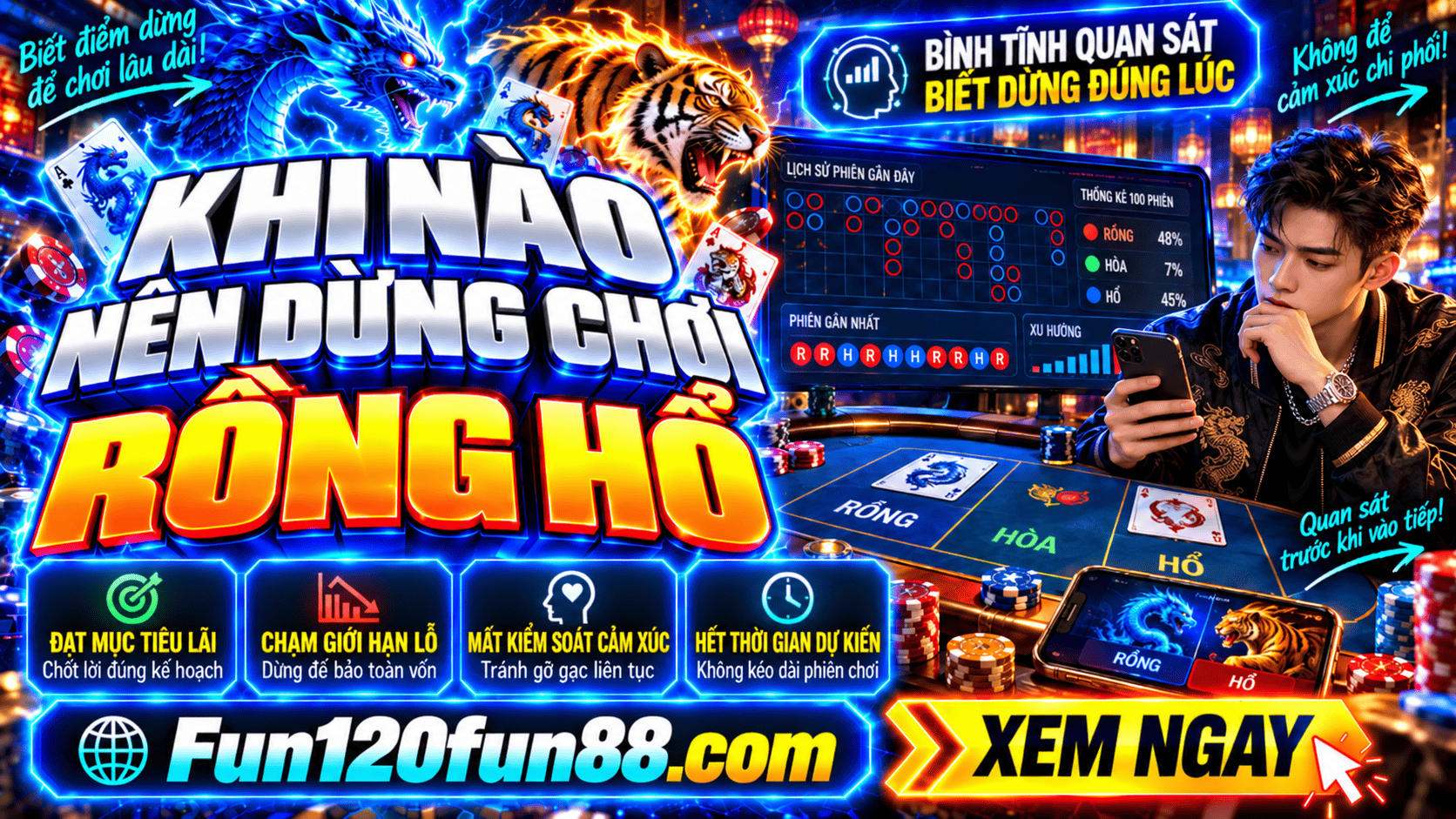 Khi nào nên dừng chơi Rồng Hổ? Anh em cần nhận biết trước khi quá muộn