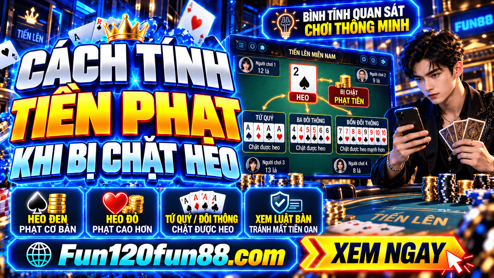 Cach tinh tien phat khi bi chat heo trong Tien Len
