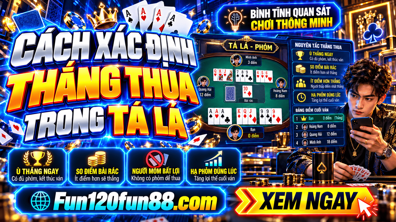 Cach tinh diem va xac dinh thang thua trong Ta La