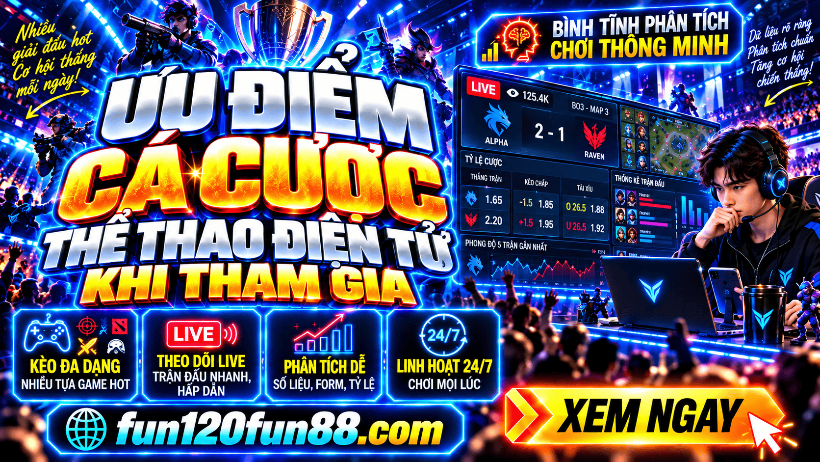Uu diem ca cuoc the thao dien tu khi tham gia dat cuoc